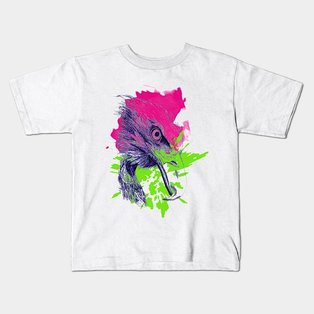 Colorfull eagle - Bird portrait artwork Kids T-Shirt by InkLove